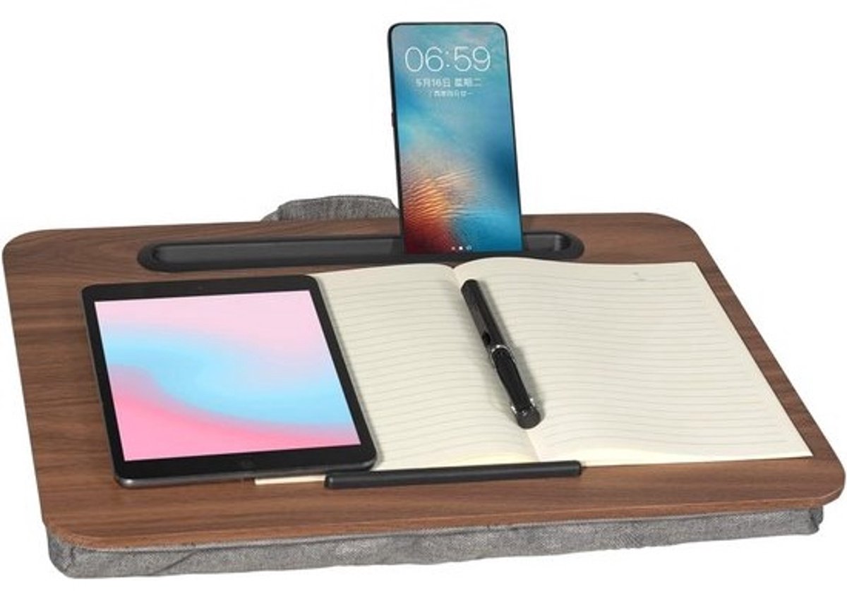 Schootbord met Lade voor Laptop tot 15.6 Inch - Bruin