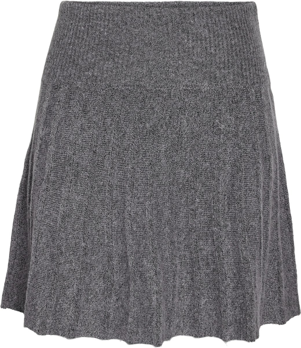 Noisy may Rok Nmnoella Nw Short Knit Skirt 27038424 Medium Grey Melange Dames Maat - L