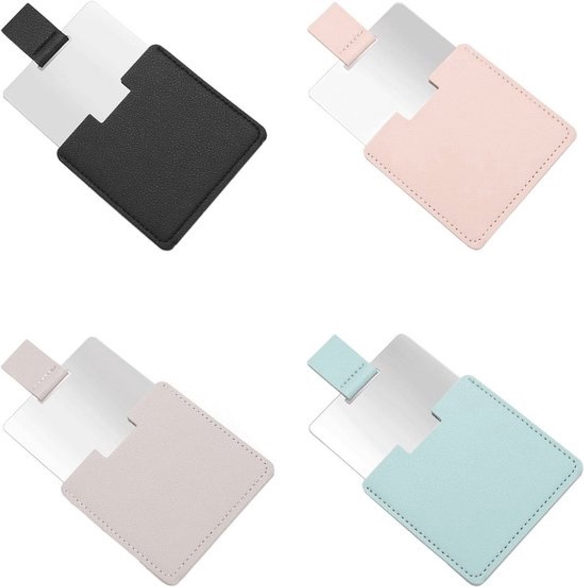 4 compacte onbreekbare spiegels voor make-up en reizen