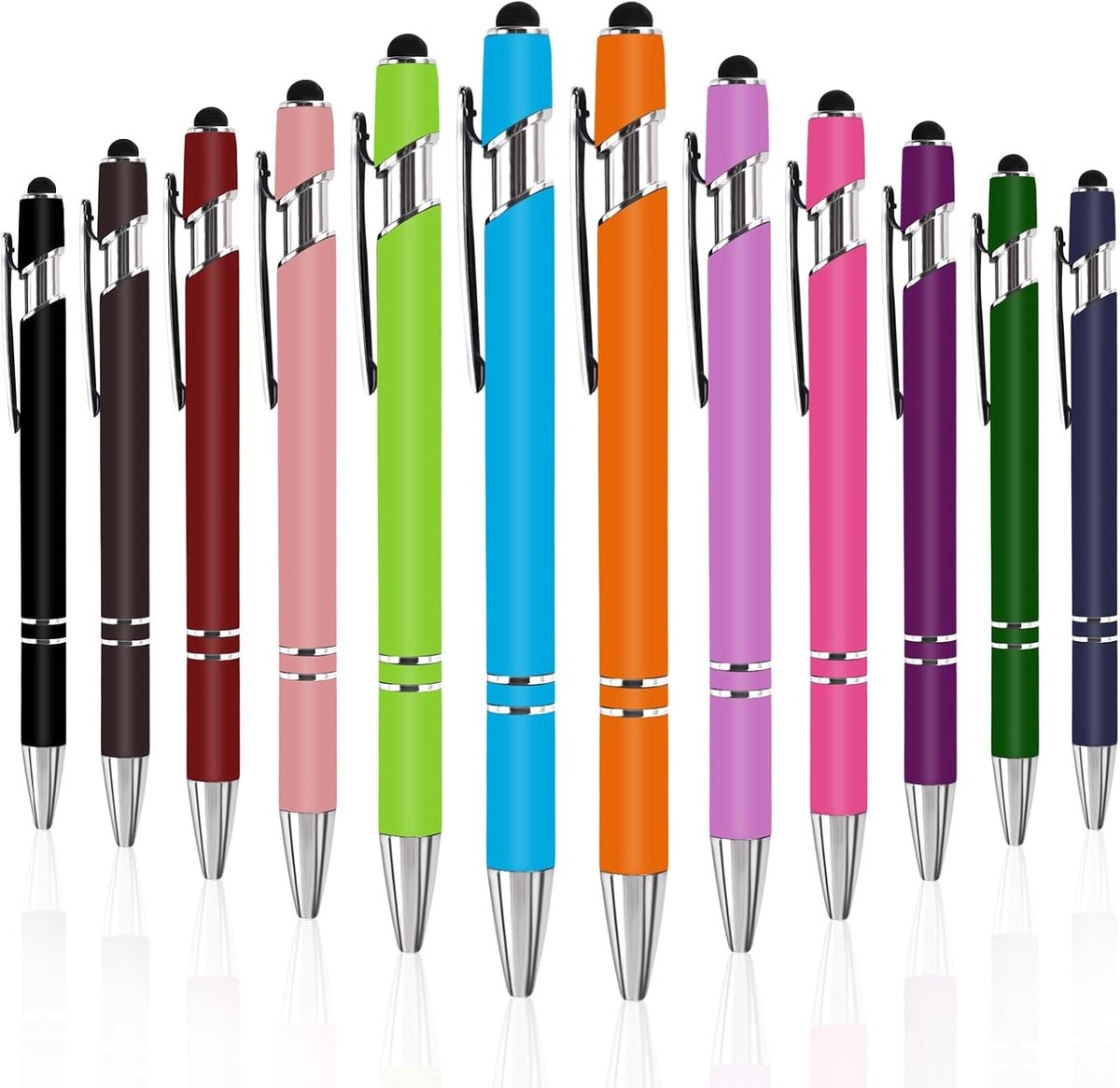 12 Stuks 2-in-1 Balpen met Aanraakfunctie, Ergonomische en Kwalitatieve Schrijfpen voor Comfortabel en Soepel Schrijven