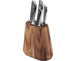 Jamie Oliver by Tefal Messenset - 6-delig - Inclusief Messenblok - Hout/RVS - Professionele Kwaliteit