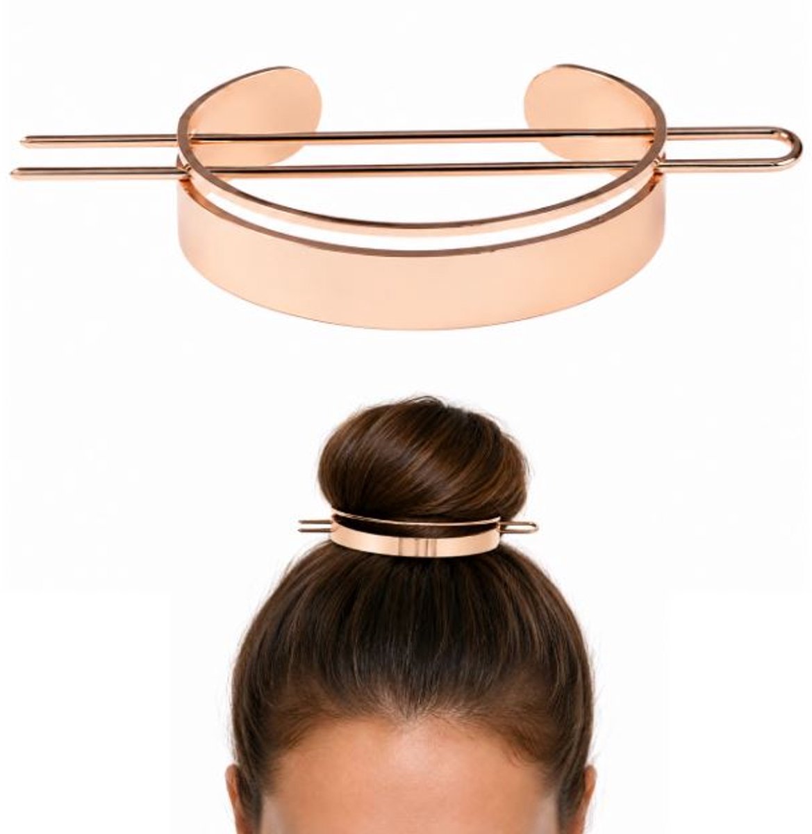 Haarclip - Haarklem - Scrunchie - koperkleurig- 1 stuks