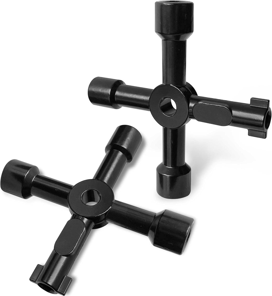 Multifunctionele vier-in-één sleutel (gas-/nutsleutel), geschikt voor brievenbussen, liften, elektriciteitskasten, treindeuren, watermeterkranen enz., set van 2.