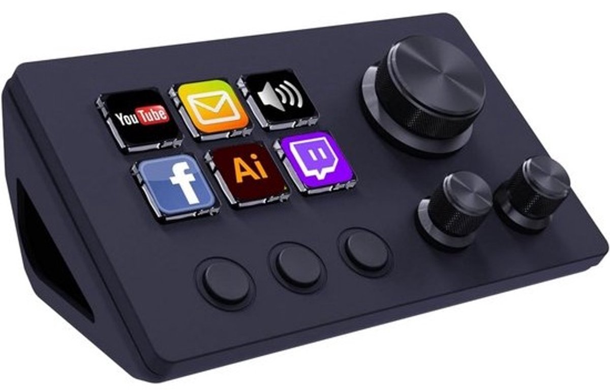 Programmeerbare Stream Deck met LCD Knoppen en Draaiknoppen voor Streaming & Gaming (OBS, Twitch)