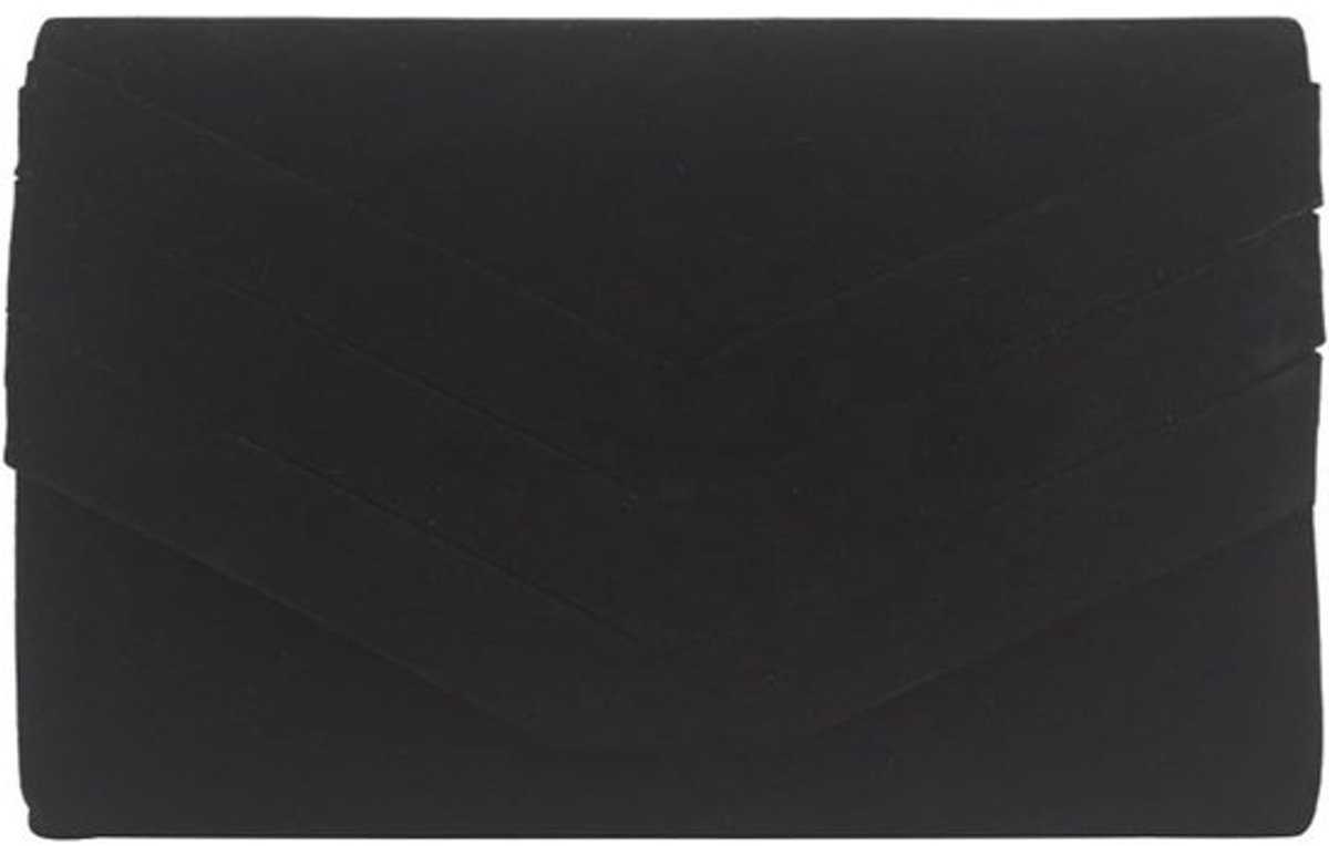 Stijlvolle Faux Suede Envelop Clutch Voor Bruiloft En Avondfeest Zwart 15 x 24 x 6 cm