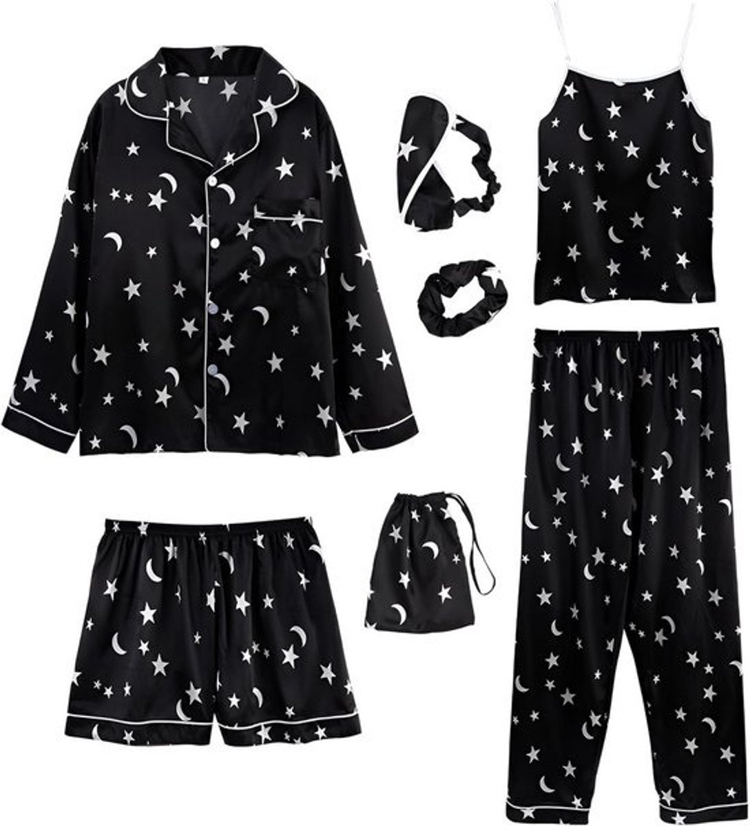 Luxe 4-Delige Kanten Babydoll Satijnen Pyjama Set voor Dames - Sexy Lingerie Outfit
