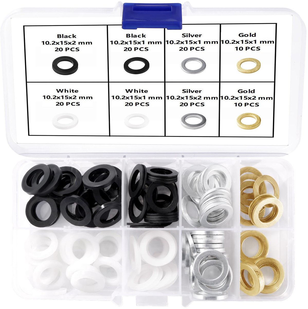Deurscharnier Onderlegringen - 140 Stuks - Voor Deurscharnieren - 10.2x15x0.5 mm
