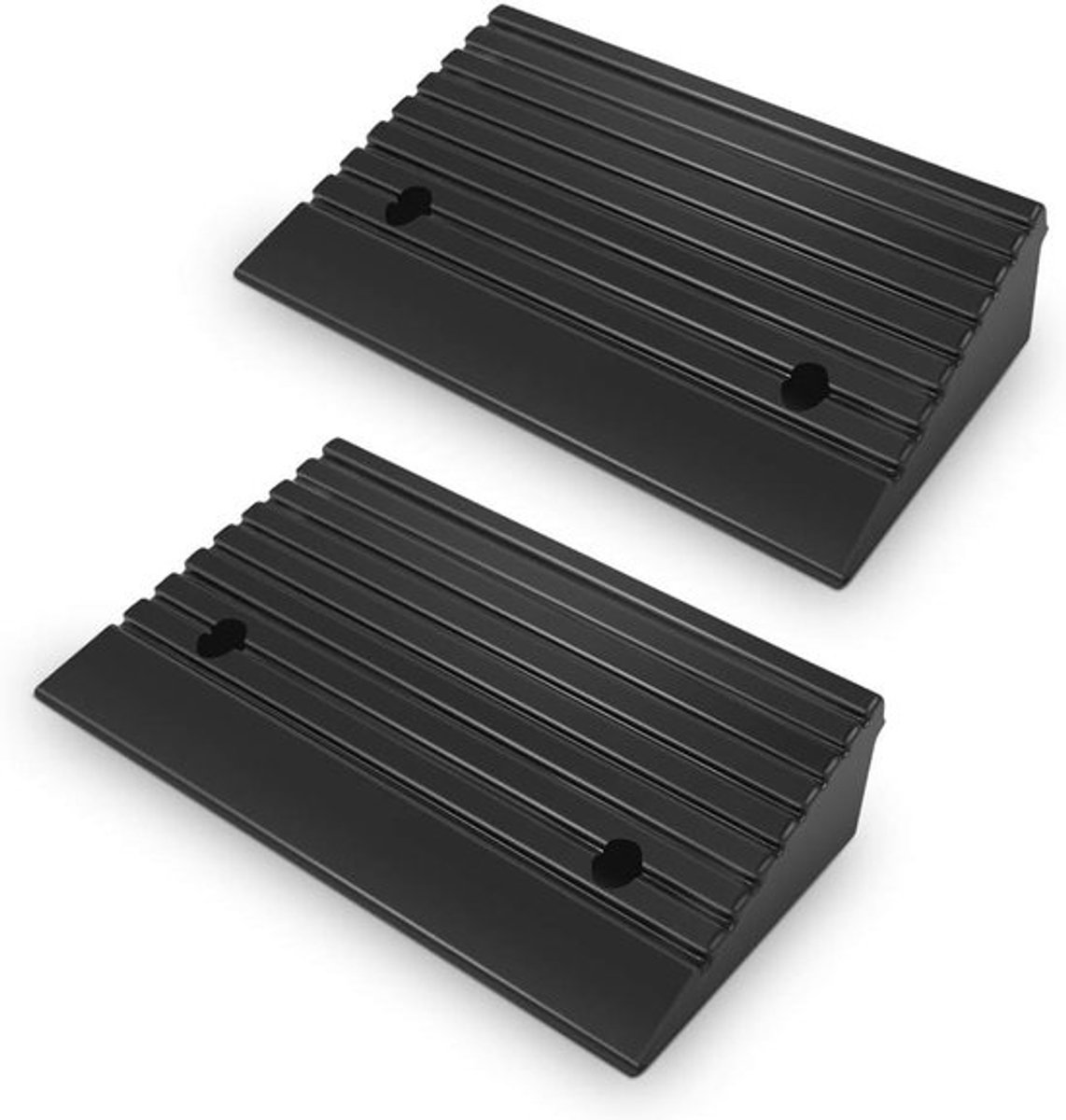 Set van 2 Rubberen Stoeprand Opritten 10 cm Hoogte - Antislip Drempelhulp voor Scooters, Rolstoelen en Voertuigen