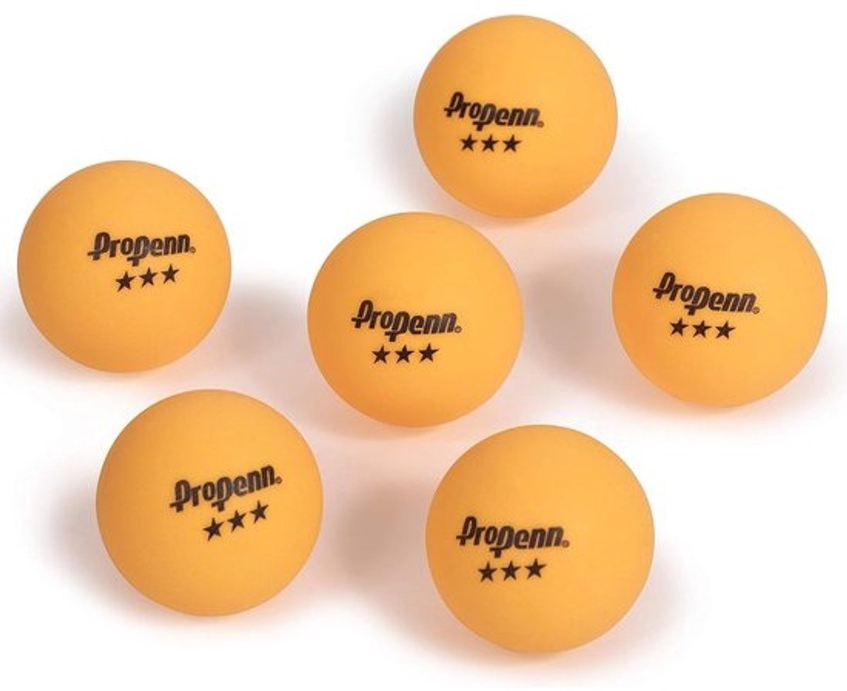 6-pack 40 mm 3-sterren tafeltennisballen oranje professioneel