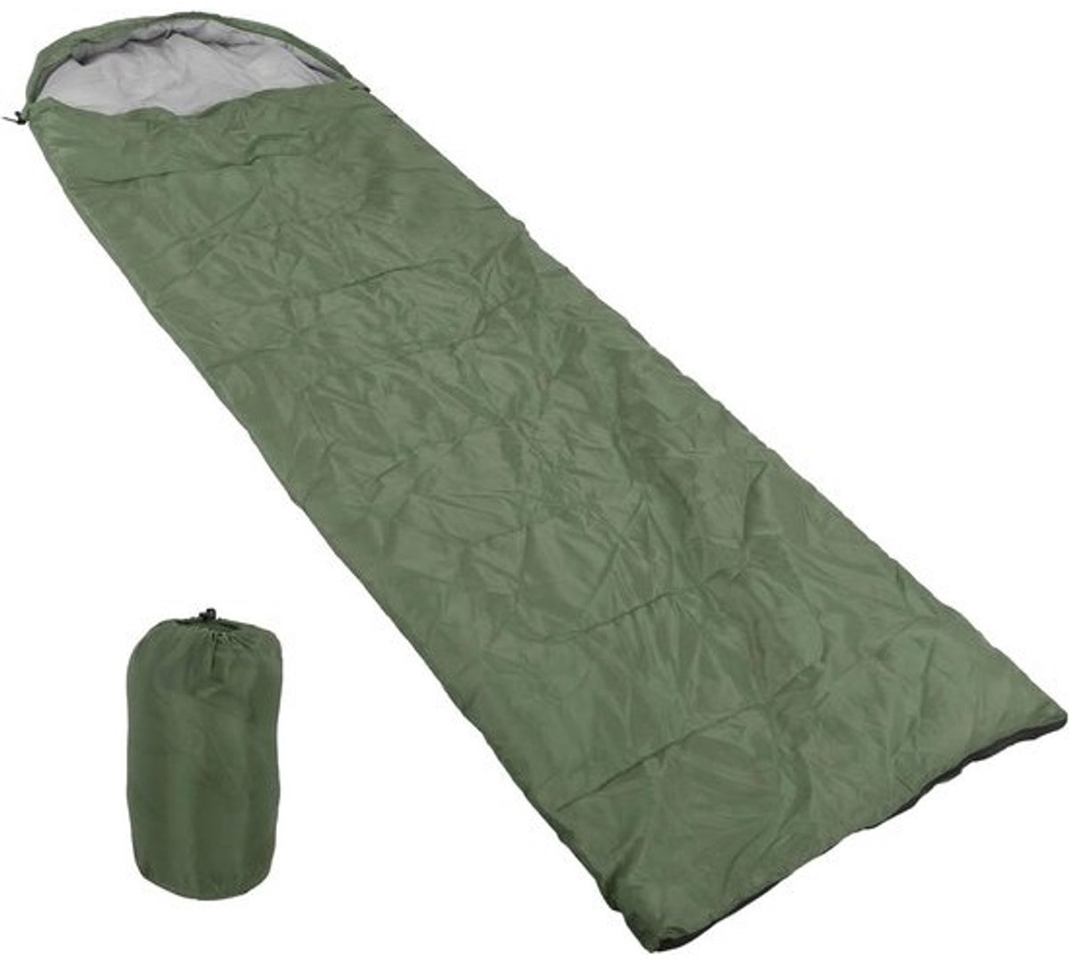 Grote Slaapzak - Lichtgewicht Slaapzak Envelop - Kamperen Buiten - Waterafstotend Ripstop - 180 x 75 cm - Militair Groen