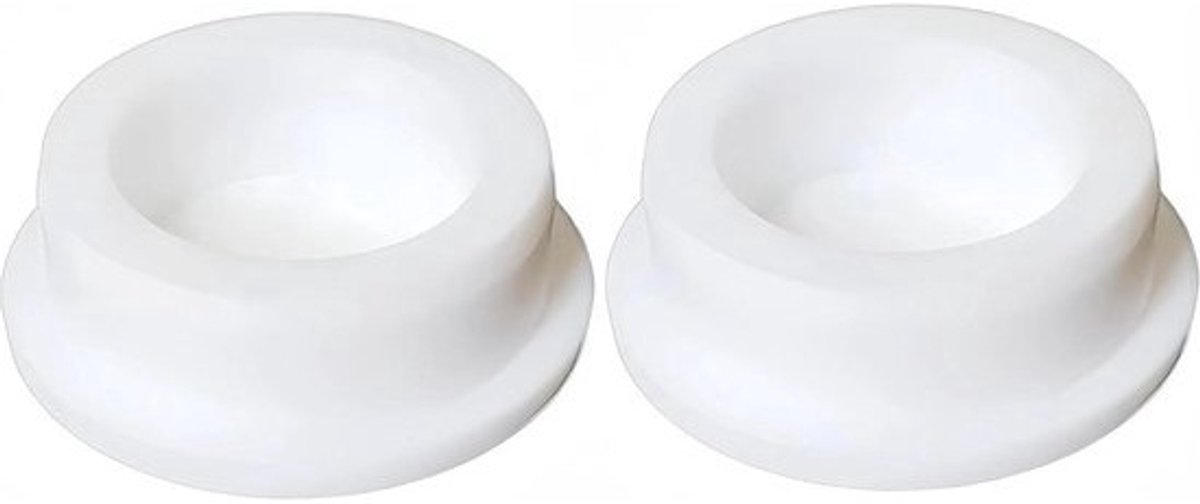 Kraan Gat Cover - Wastafel Plug - Badkamer Afwerking - Rubberen Materiaal - 2 stuks - Melkachtig Wit