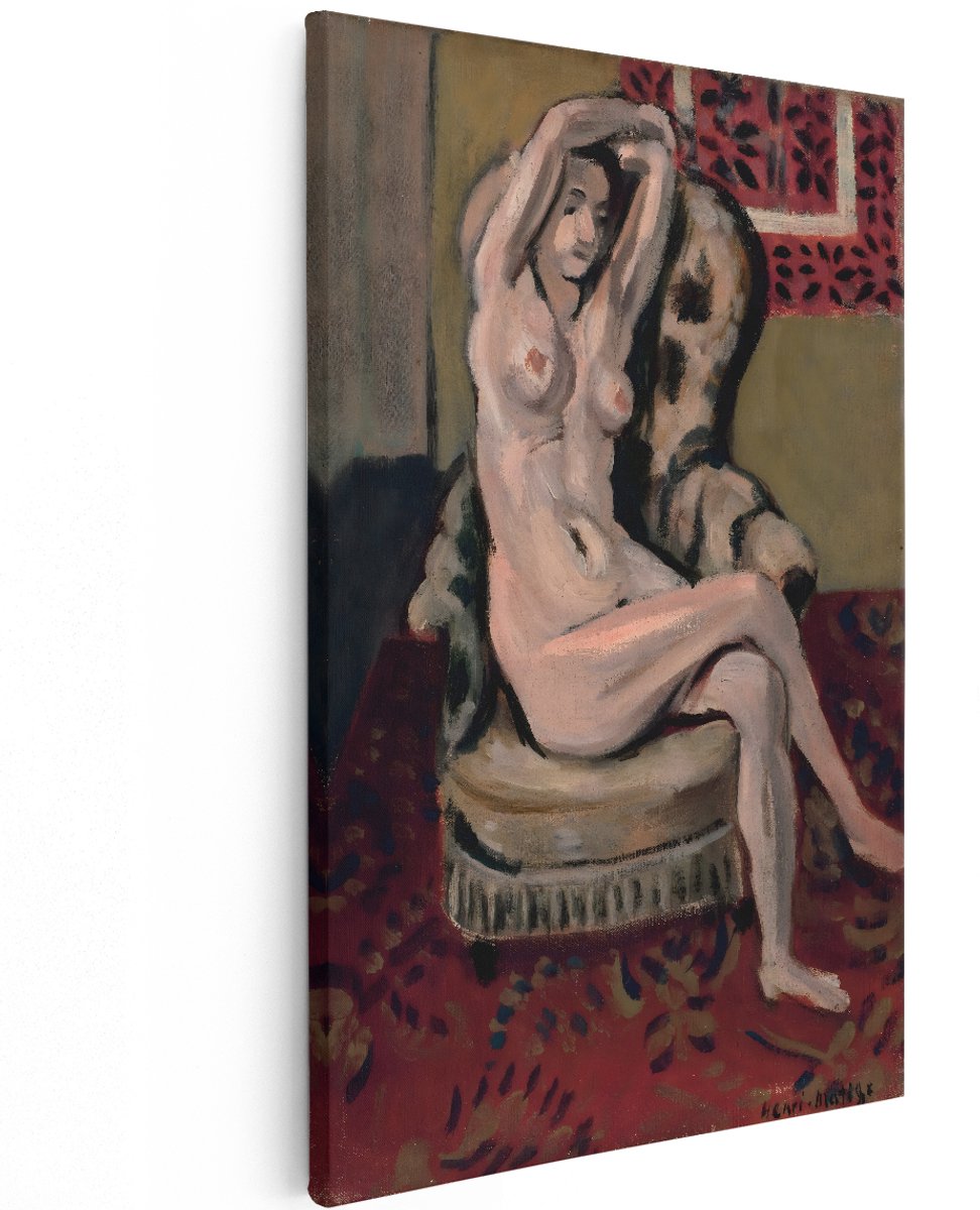 Artaza Canvas Schilderij Naakte Vrouw Matisse - 120x180 cm - Groot - Wanddecoratie Klassiek Portret - Muurdecoratie Vrouw - Schilderijen Op Canvas