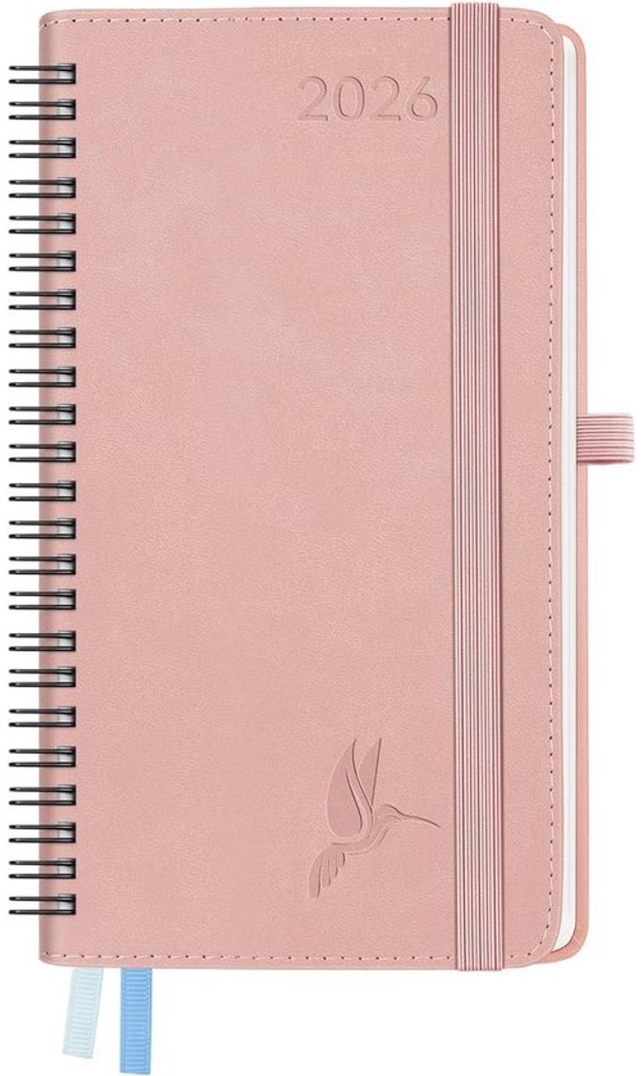 Kalender 2026 - Weekplanner Agenda - Afspraken Plannen - Zijdezacht Schrijven - A6 Formaat - Roze