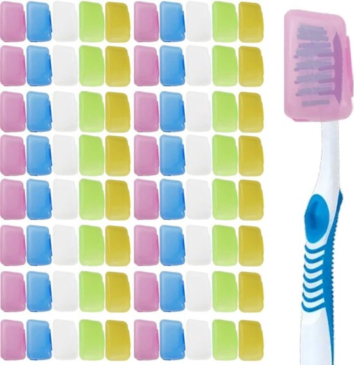 100 Stuks Tandenborstel Hoesjes Set - Draagbare Beschermkapjes voor Reizen, Camping en Dagelijks Gebruik