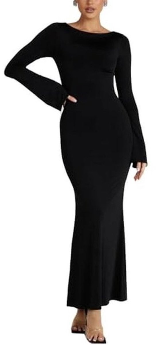 Maxi-jurk voor dames met lange mouwen - Elegante cocktail- en avondjurk