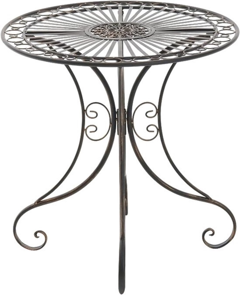 Ronde bistrotafel met sierlijke decoraties in Art Nouveau stijl - Handgemaakt van ijzer