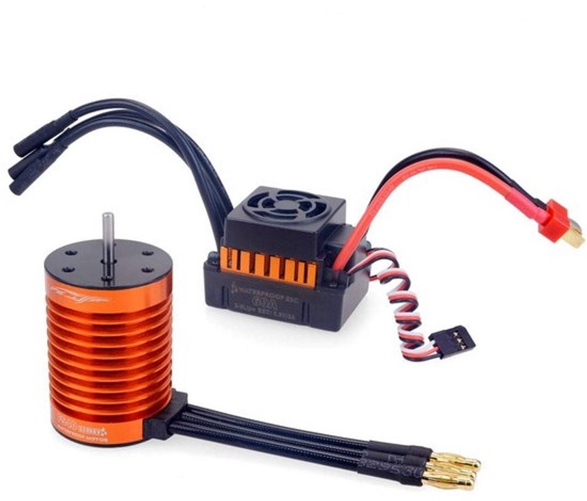 Krachtige Waterdichte Borstelloze Motor 3300KV & 60A ESC Combo Set voor 1/10 RC Auto