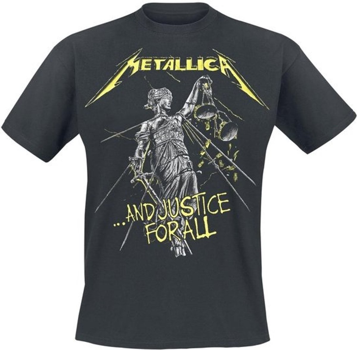 Heren T-shirt zwart met tracklist van een legendarische rockband