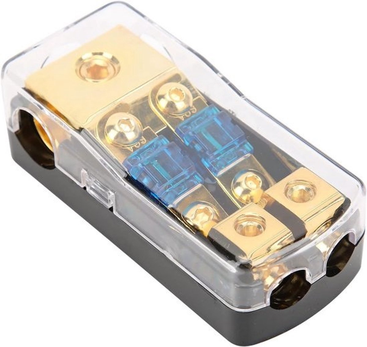 60A Stroomverdelerblok 1-in-2-uit Zekeringhouder voor Auto en RV Audio Systemen