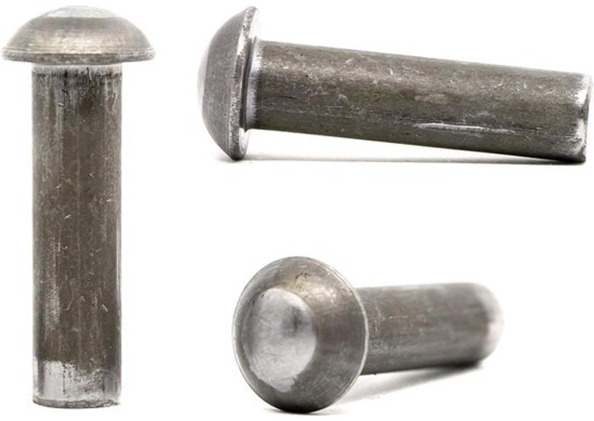 Massieve Stalen Klinknagels - Ronde Kop Klinknagels - Bevestigen van Materialen - Volgens DIN 660 Norm - 12mm x 45mm