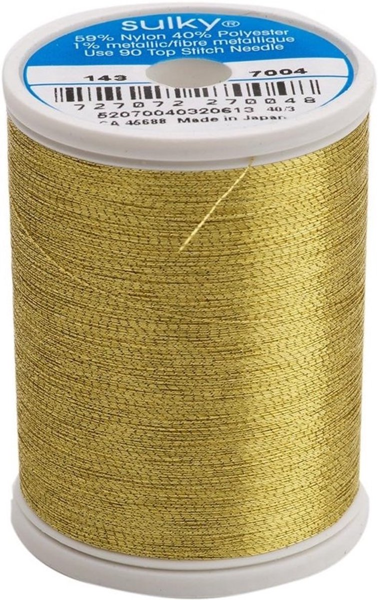 Metallic Garen Spoel - Decoratieve Draad - Naaien en Borduren - Sterke Polyester Kern - 1000 Yards - Donker Goud