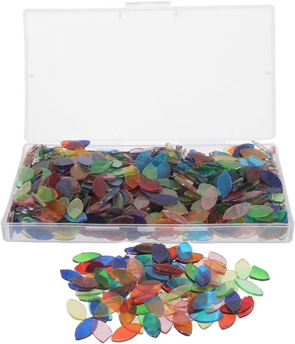 Mozaïektegels Bladvorm - Knutsel Mozaïek - DIY Decoratie - Glanzende Glasafwerking - 738 Stuks - Gemengde Kleuren