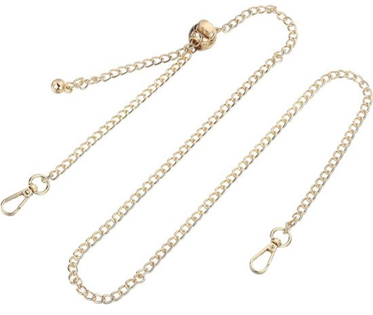 Schouderriem Ketting - Tas Accessoire - Handtas Decoratie - Roestbestendig Metaal - 120 cm Lengte - Licht Goud