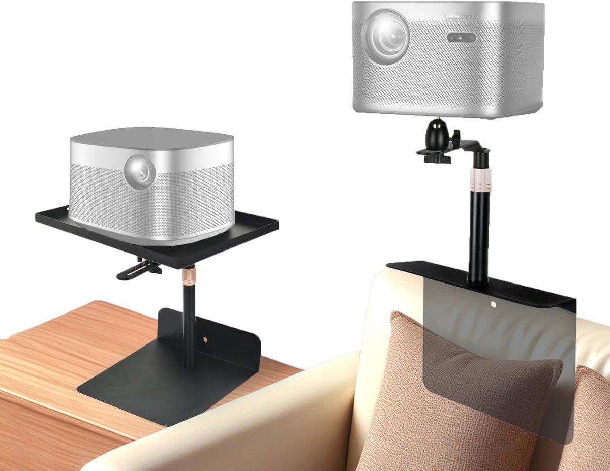 Verstelbare Bedprojectorhouder voor Thuisbioscoop, 360° Draaibaar en Onzichtbare Installatie, Compatibel met Alle Projectoren, Ideaal voor Conferenties en Films