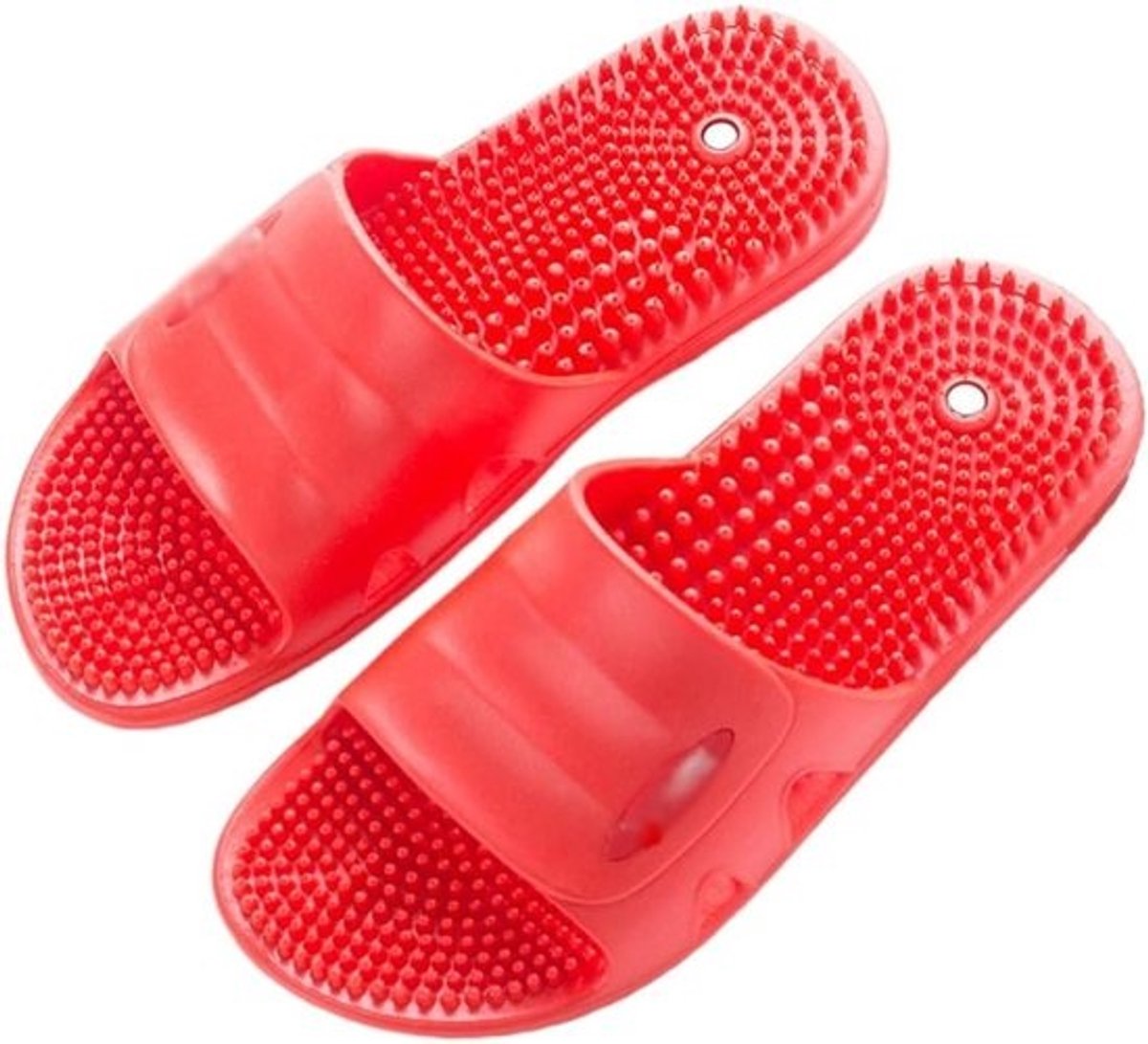 Voetmassage Slippers - Acupressuur Sandalen - Pijnverlichting Voeten - Stimuleert Reflexpunten - Rood