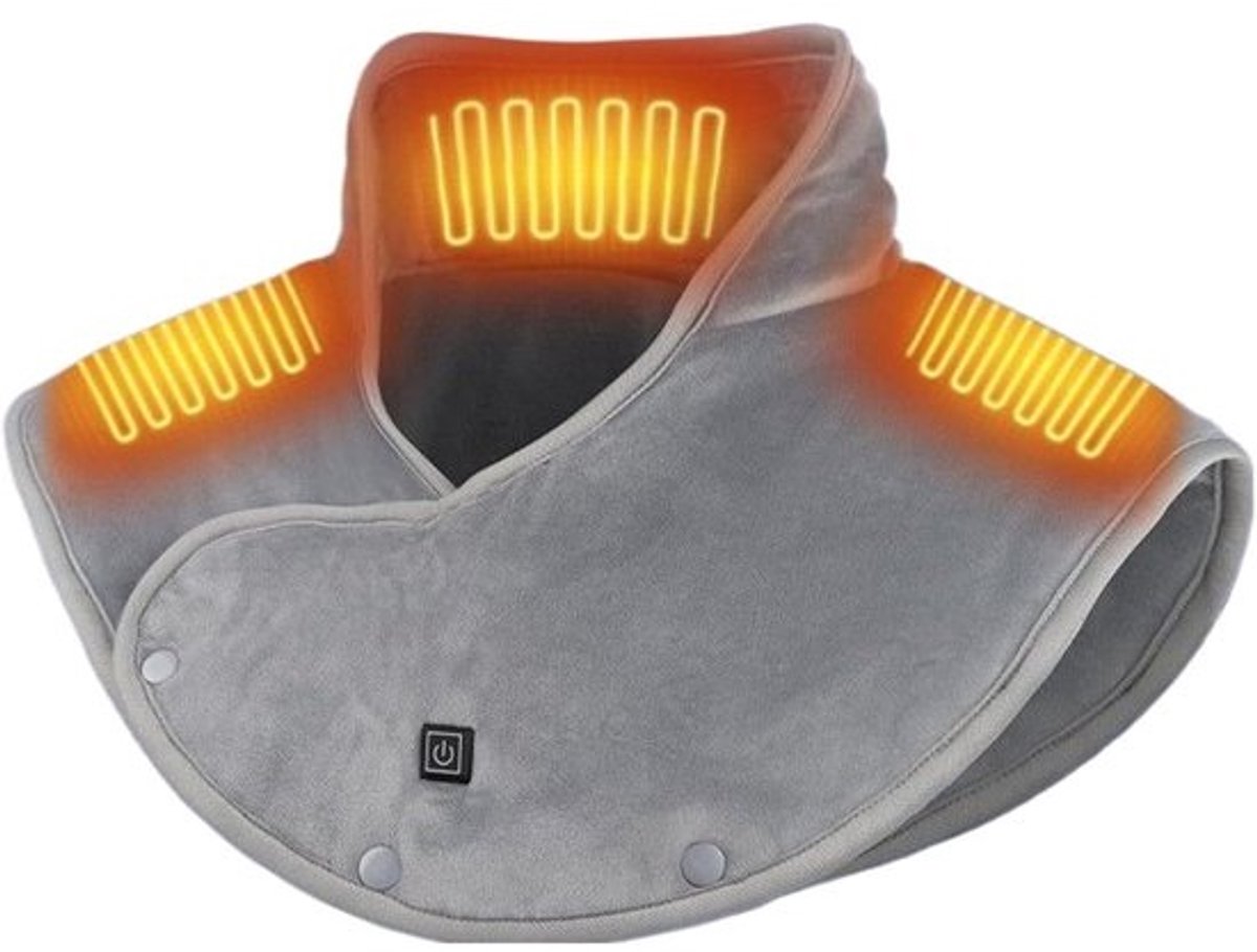 Verwarmingskussen Nek Schouders - Elektrische Nekwarmer - Pijnverlichting Ontspanning - Oplaadbaar Zacht Materiaal - 348 x 264 x 52 cm