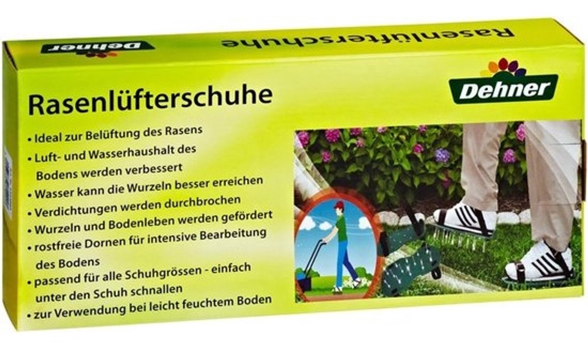 Gazon Beluchter Schoenen - Luchtpomp Schoenen - Gazon Onderhoud - Verstelbare Banden - 32 x 15 cm - Groen