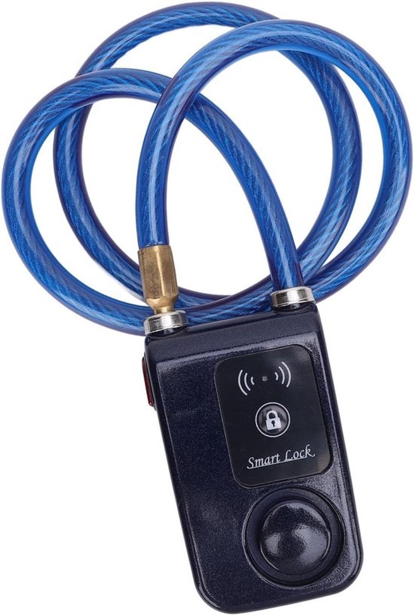 Sleutelloos Motorslot - Slim Fietsslot - Anti-diefstal Beveiliging - Waterbestendig Alarm - 10mm Staaldraad - Blauw