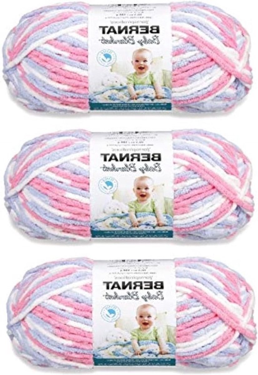 Baby Deken Garen - Wol Pakket - Babykleding Haken - Super Volumineus Gewicht - 3 strengen 216 yards - Roze Blauw