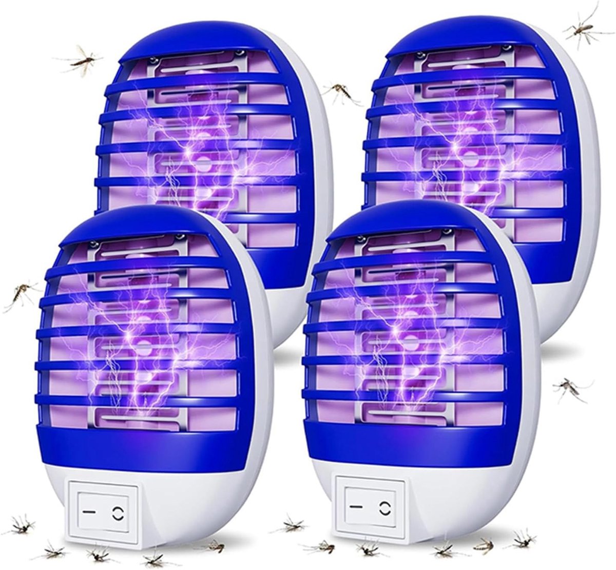 Effectieve elektrische insectenbestrijding met 4-delige set, ideaal voor muggen en vliegen
