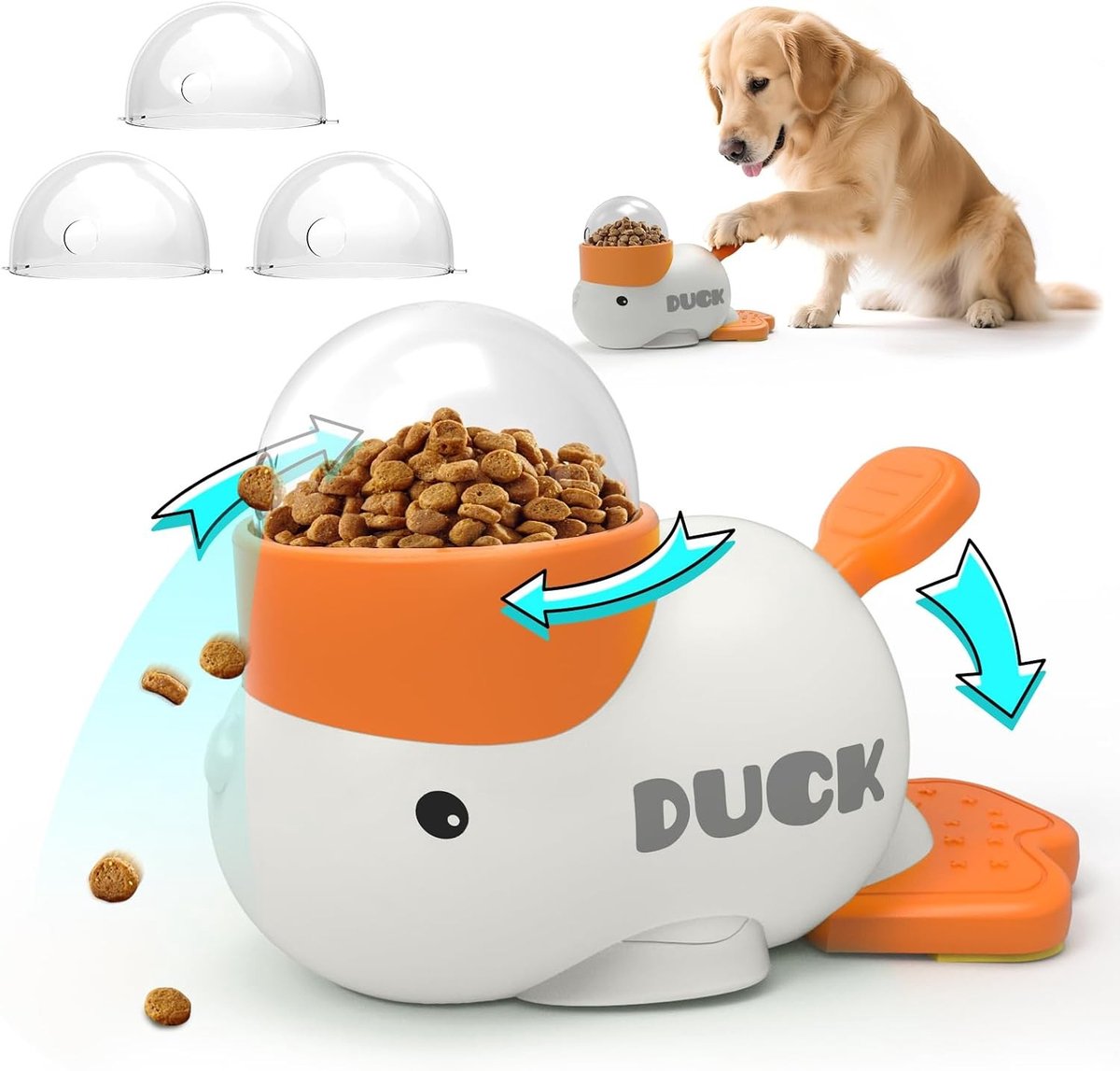 Interactief Honden Speelgoed, 2-in-1 Slow Feeder, Eend Vorm, Voer Dispenser, Stimuleert Intelligentie en Vermindert Winderigheid, Bevorderd Gezonde Voeding voor Huisdieren