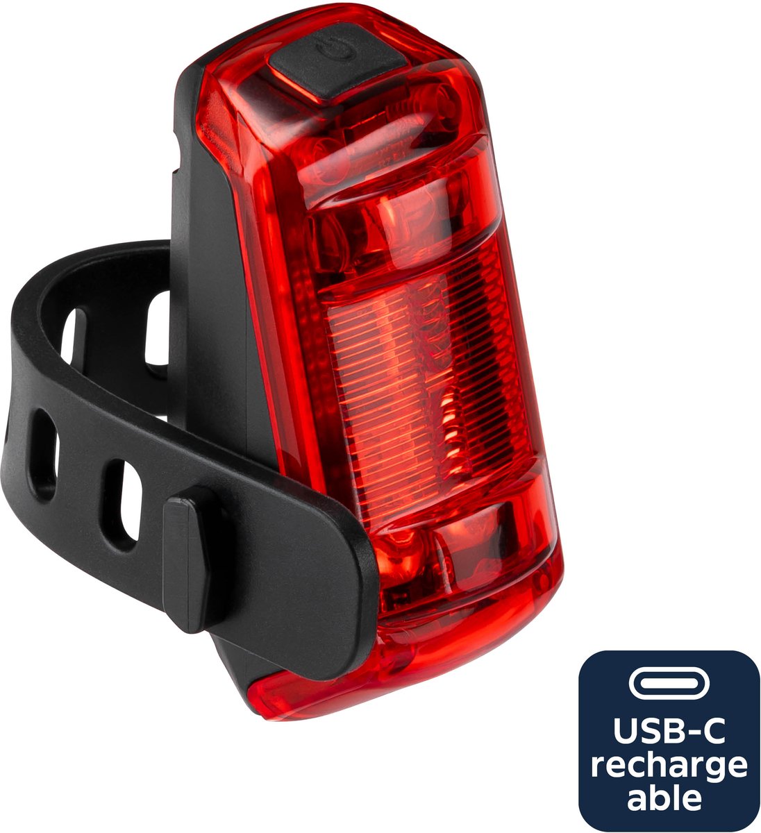 AXA Dwn Rear USB achterlicht met remlichtfunctie – Noodremlichtfunctie – meer dan 40 candela – USB oplaadbaar