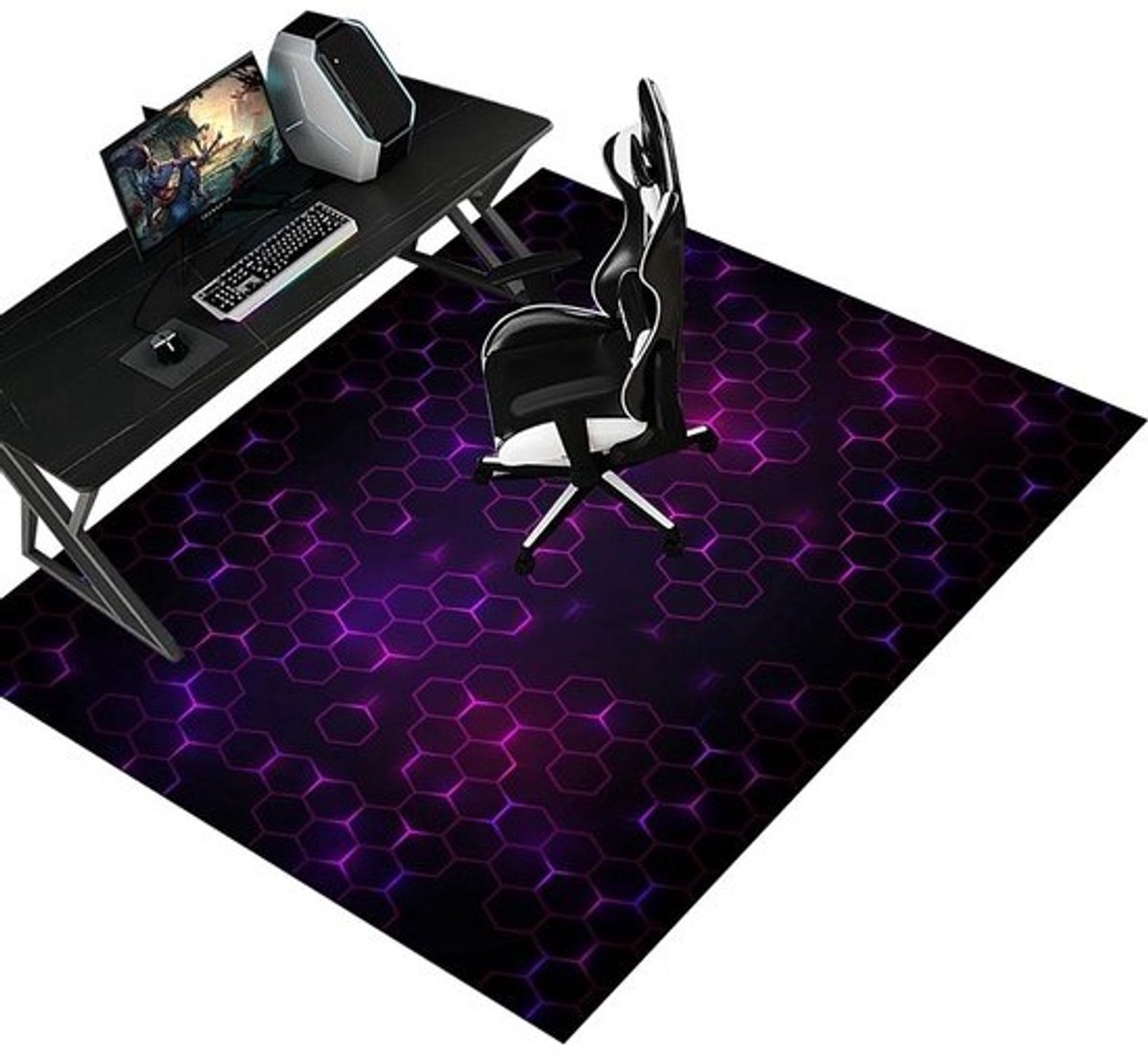 Vloerbeschermingsmat - Stoelmat bureaustoel - Vloer beschermen - Antislip en krasbestendig - 90 x 140 cm - Grijs
