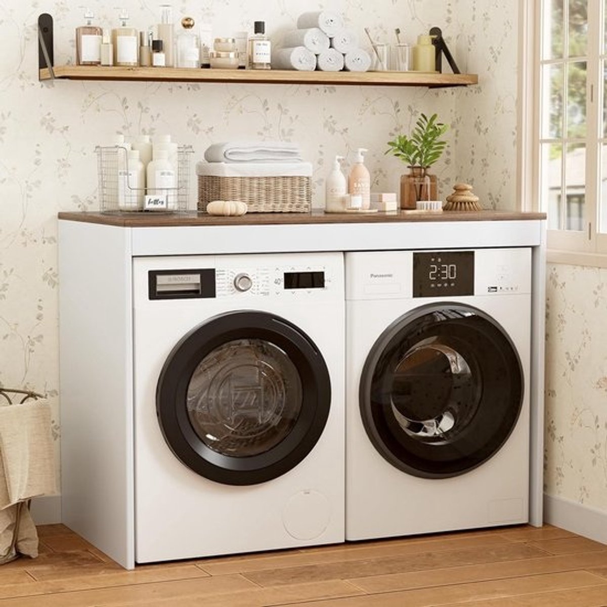 Wasmachine Ombouw - Opbouwmeubel - Kast Wasdroger - Meubel - huishoudelijk