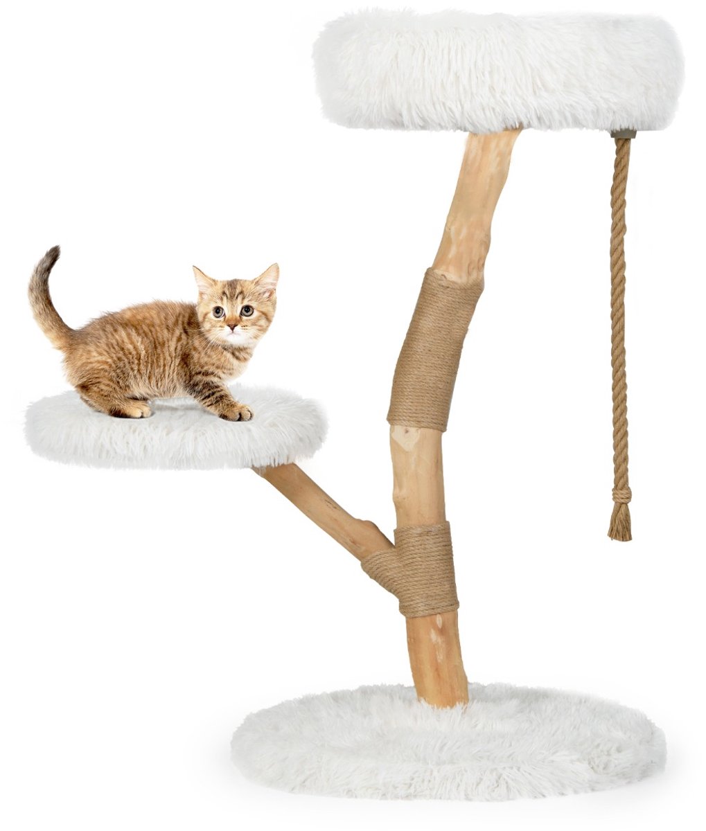 SureDeal® - Krabpaal - Moderne Houten Kattentoren - Zitstokken Massief Houten - Katten - 50x90 cm - Wit