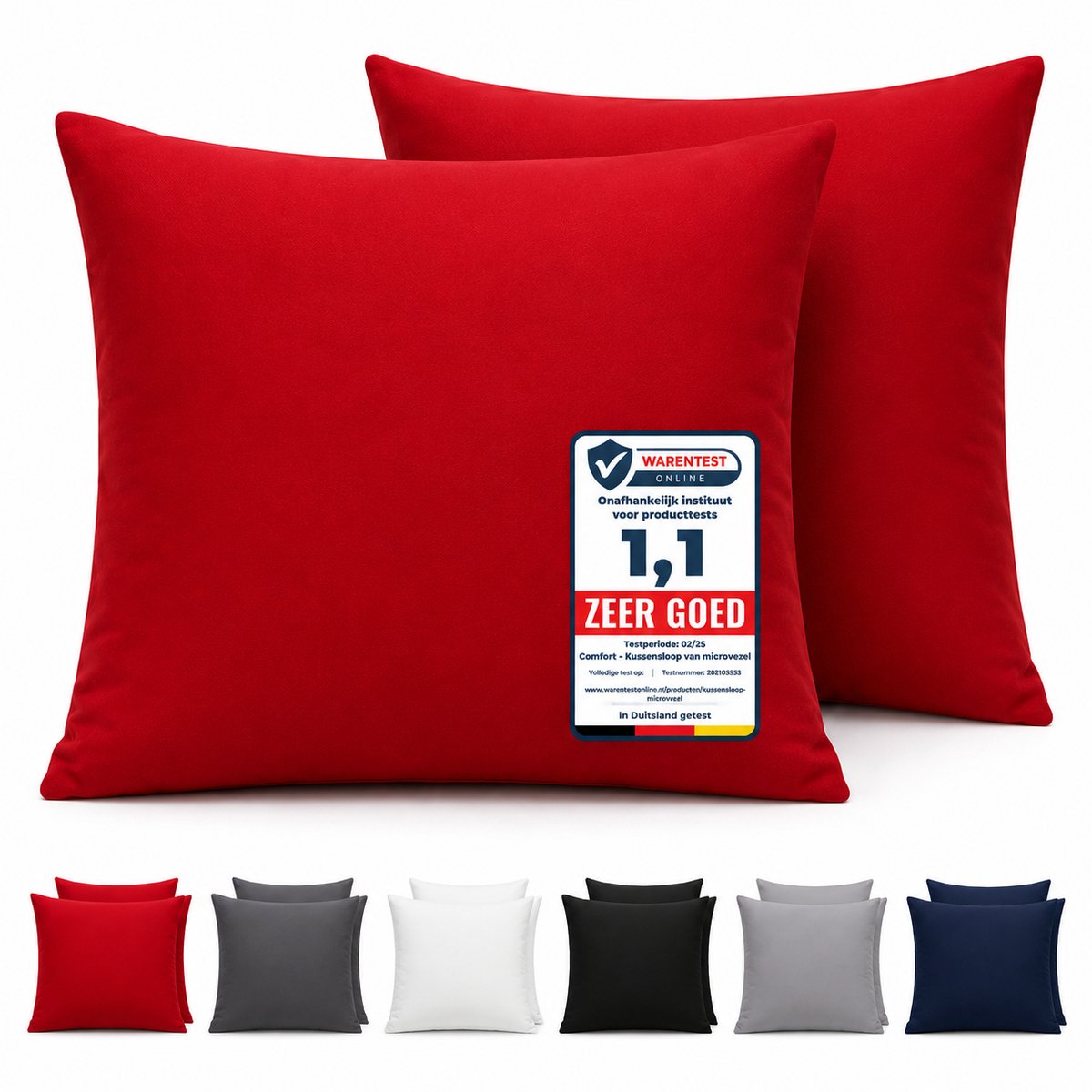Komfortec Set van 2 Premium Kussenslopen 40x40 cm - Superzachte Kussenhoes – 100% - Geborsteld Mikrovezel 90g/m² - Rood