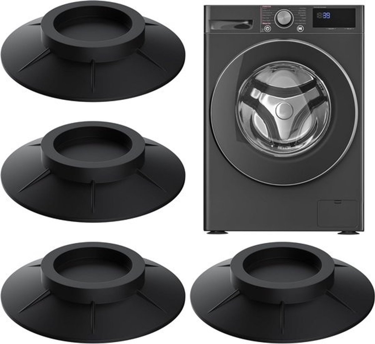 Set van 4 Universele Anti-Vibratie Voetjes voor Wasmachine en Droger
