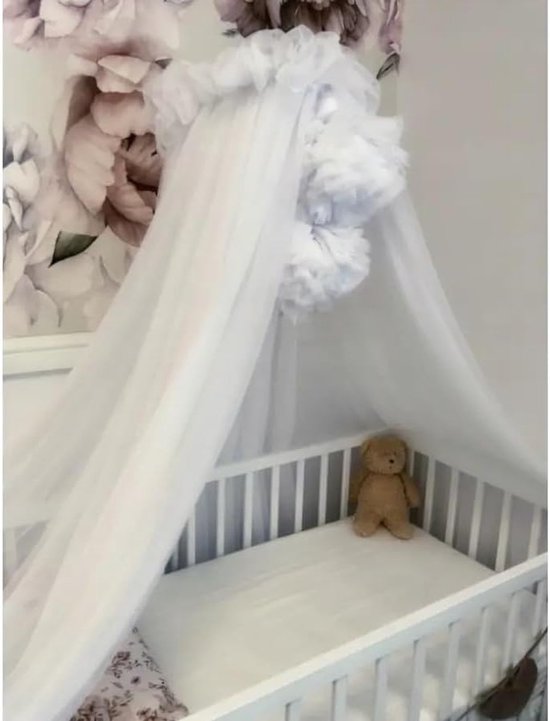 Muggennet Houder - Baldakijn Standaard - Babykamer Inrichten - Verstelbare Montage - 70 cm Hoogte - Wit — afbeelding 3