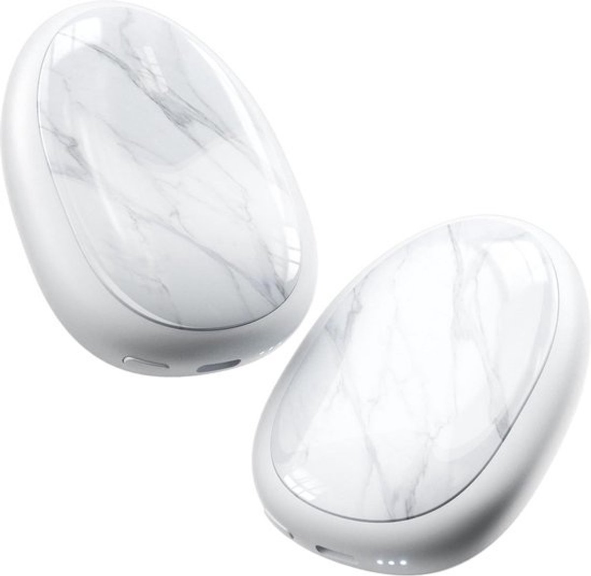 Oplaadbare Handwarmer met Kiezels Uiterlijk Wit