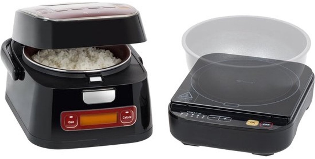 Elektrische Rijstkoker - Inductie Fornuis - Compact Koken - Calorieteller Timer - 3 Koppen Capaciteit