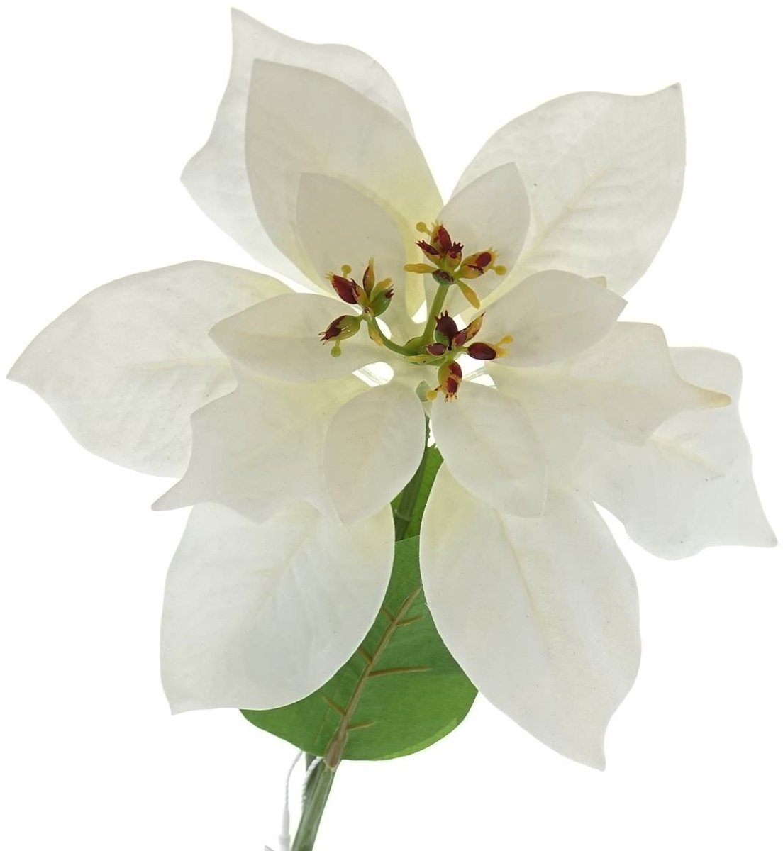 Gasper Kerstster Poinsettia Wit 60 cm - Kunstbloemen