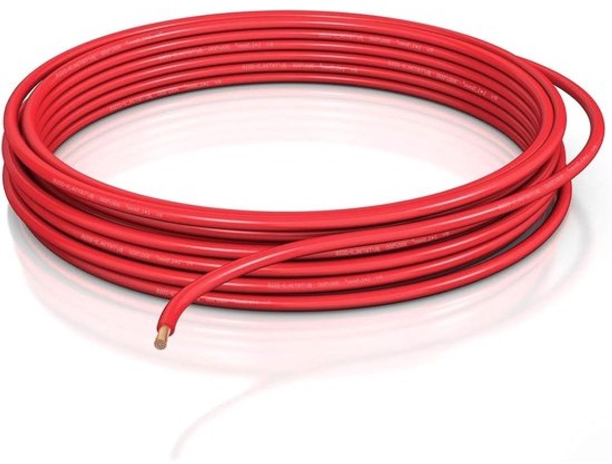 Voertuigkabel - Autokabel Flexibel - Bedrading Installaties - Flexibele Litzenkabel - 20 m - Rood