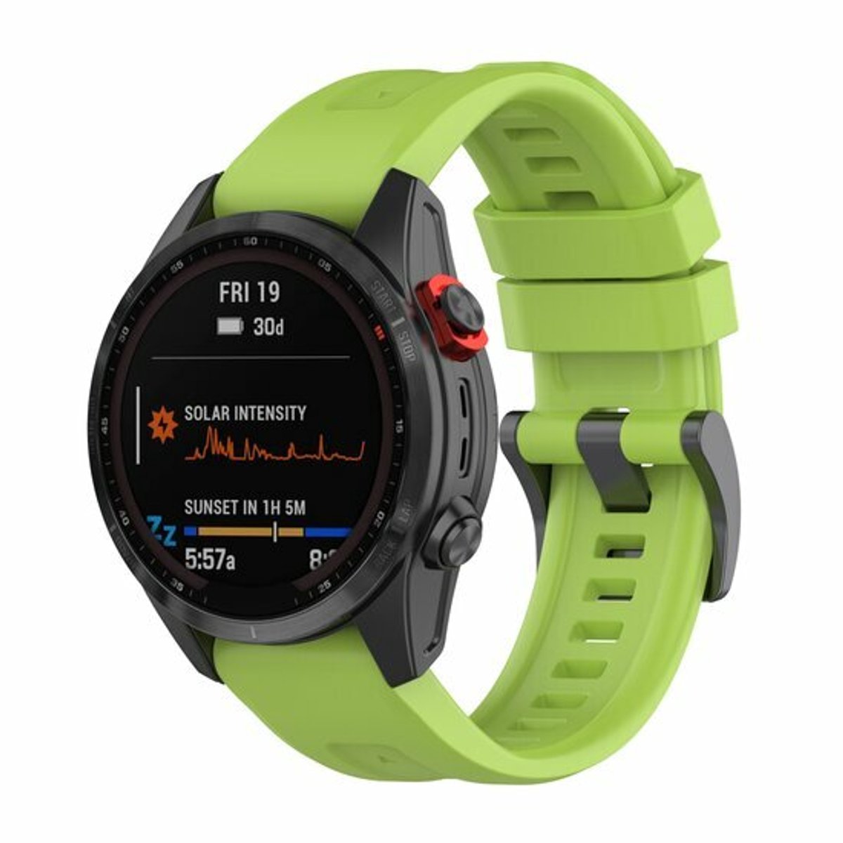 By Qubix - Geschikt voor Garmin bandje - 26mm Quickfit - Siliconen sportbandje - Groen - Geschikt voor Garmin Fenix 9 / 9 pro - 51mm