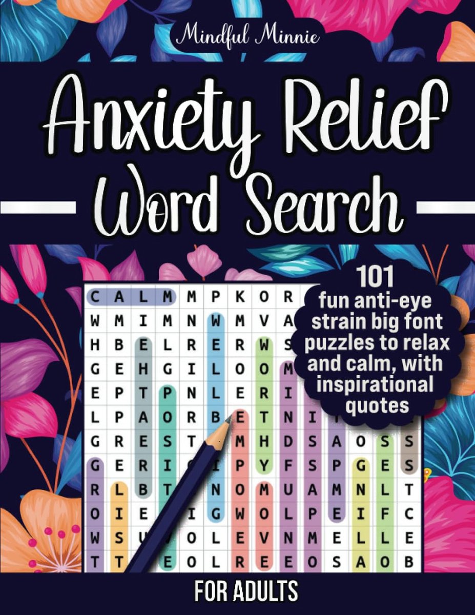 Anxiety Relief Word Search: 101 Word Find Puzzles With Positive Inspirational Quotes For Adults, Teens, and Seniors - ShopVlot