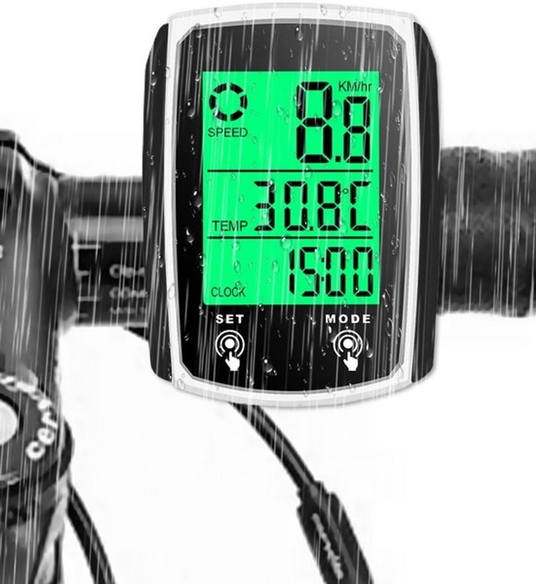 Kilometerteller Fiets - Fietscomputer draadloos - Snelheidsmeter Waterdicht - Fietsdisplay