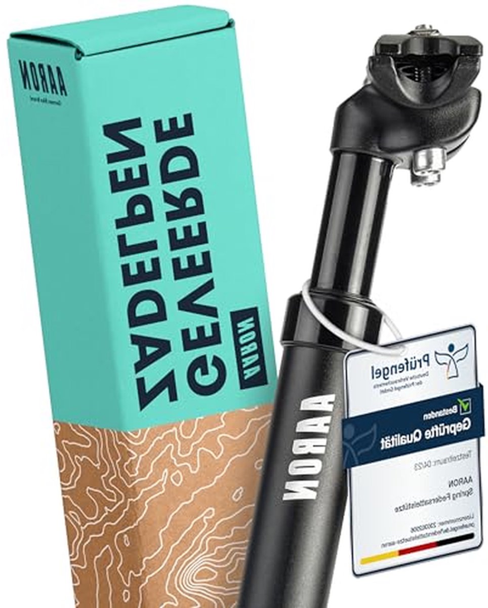 Fiets Zadelpen - Verende Pen - Comfortabel Fietsen - Aluminium Constructie - 35 cm Lengte - Zilver